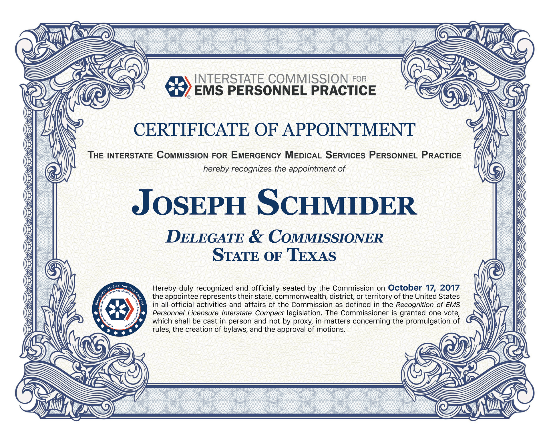 CERTIFICATE-OF-APPOINTMENT_schmider.png CERTIFICATE-OF-APPOINTMENT_schmider.png