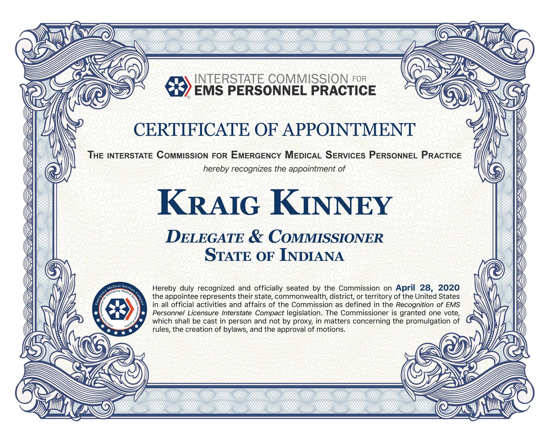 CERTIFICATE-OF-APPOINTMENT_Kinney-(1).jpg CERTIFICATE-OF-APPOINTMENT_Kinney-(1).jpg