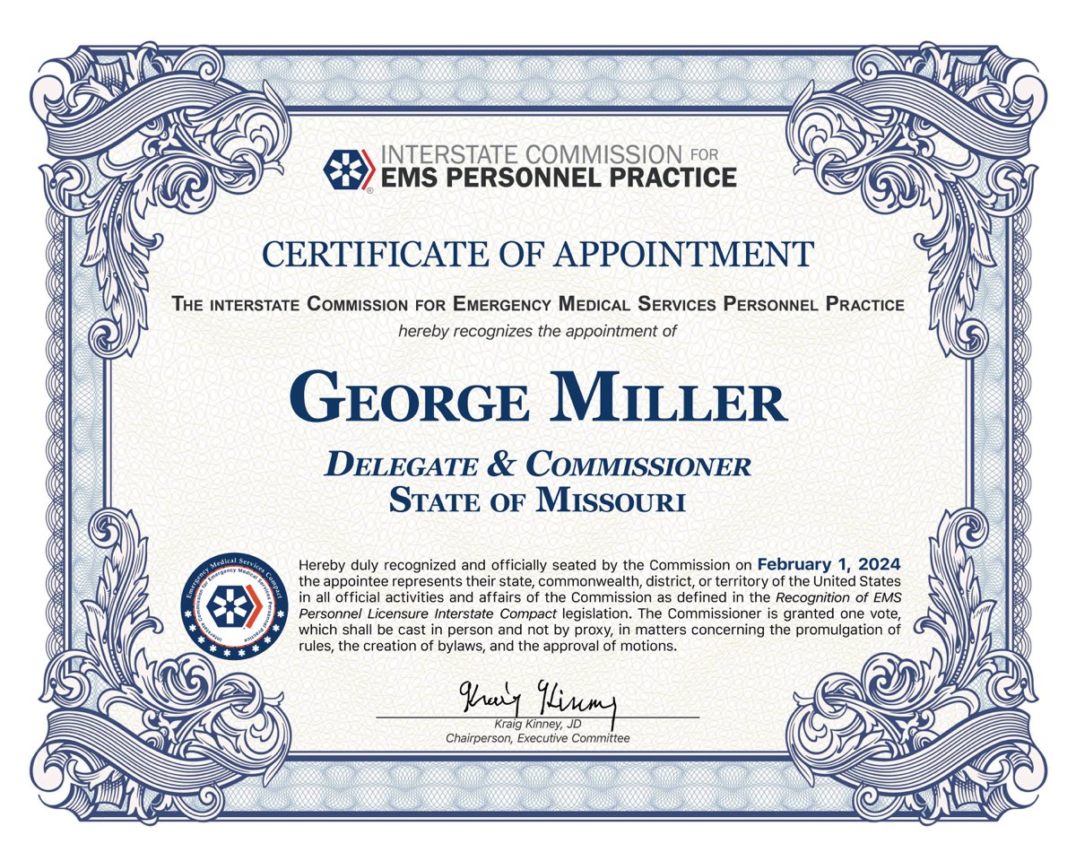 Certificate of Appointment, George Miller