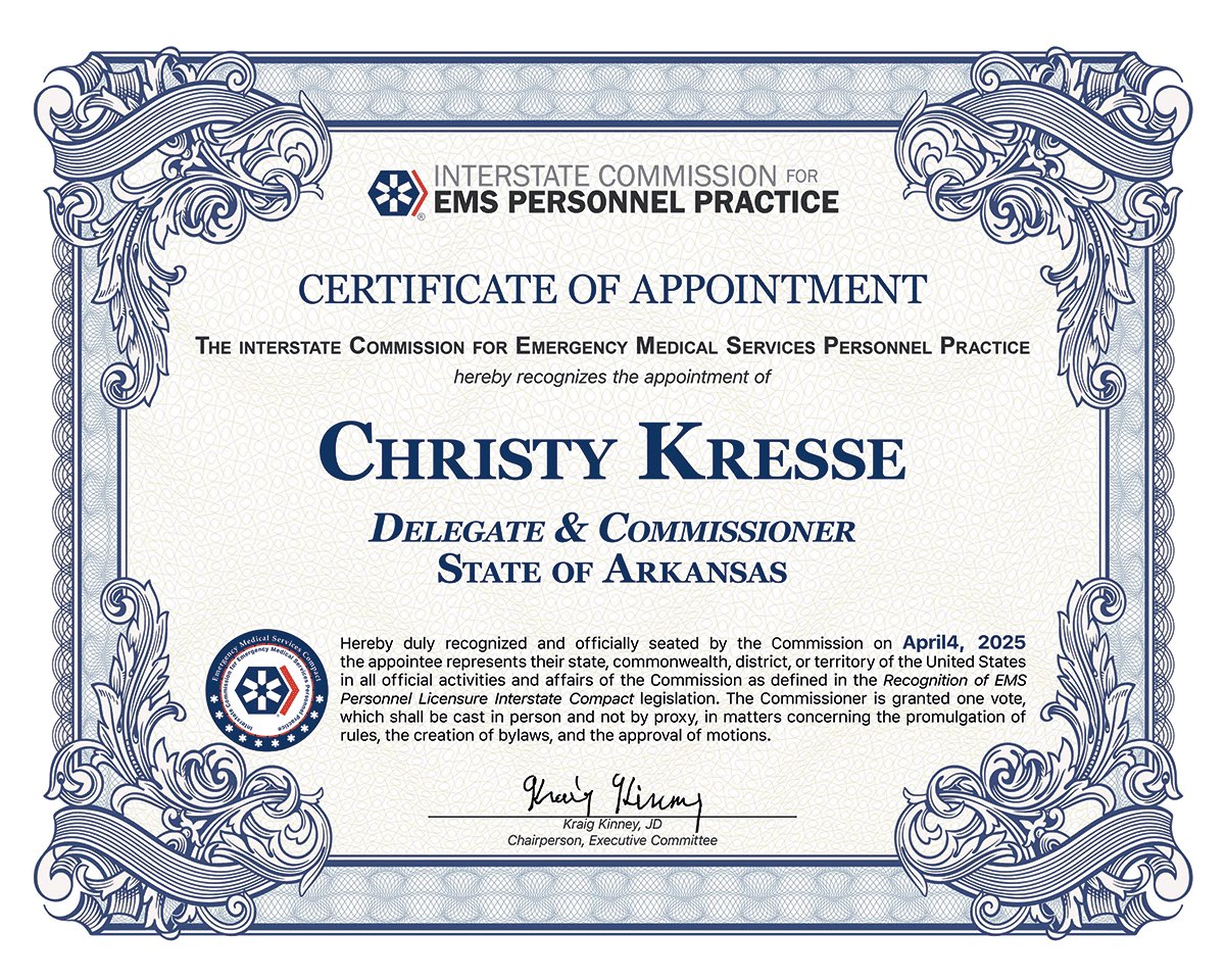 Certificate of Appointment, Commissioner Christy Kresse